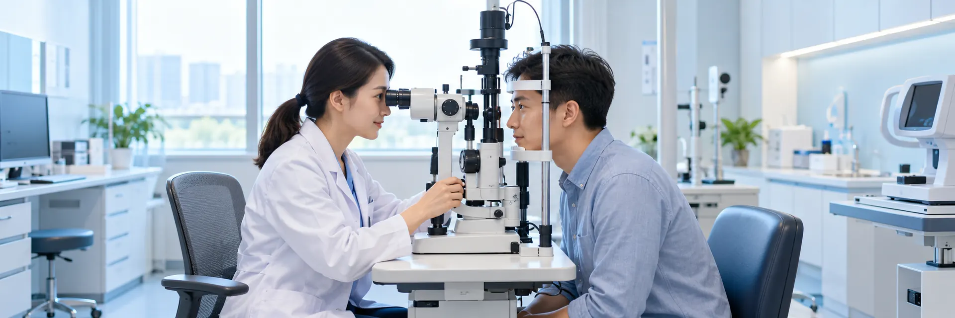 眼科检查场景示意